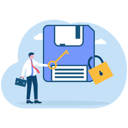 Company data security to protected access control  Illustration