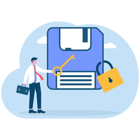 Company data security to protected access control  Illustration