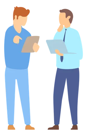 Company employee doing business discussion  Illustration