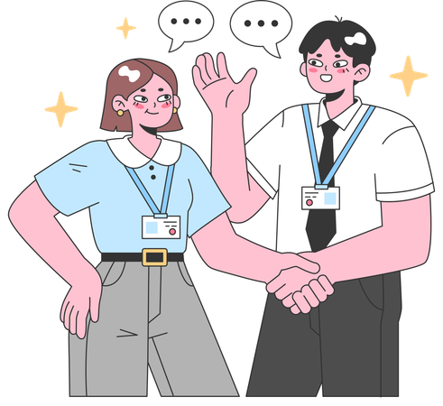 Company employee shaking hands  Illustration