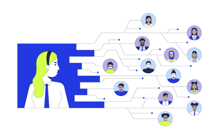 Company employees network  Illustration