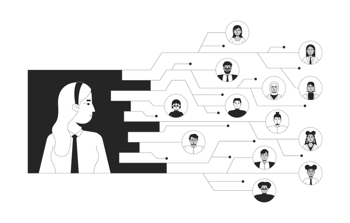 Company employees network  Illustration