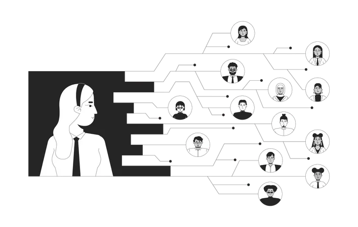 Company employees network  Illustration