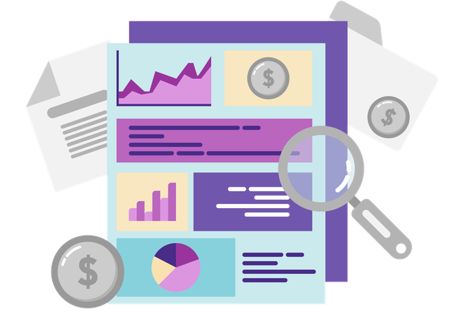 Company financial reports  Illustration