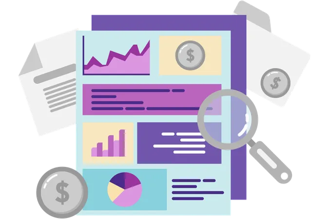 Company financial reports  Illustration