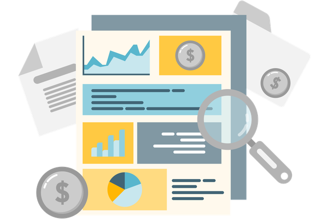 Company financial reports  Illustration