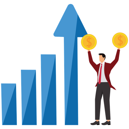 Company growth has led to increased profits and revenues  Illustration