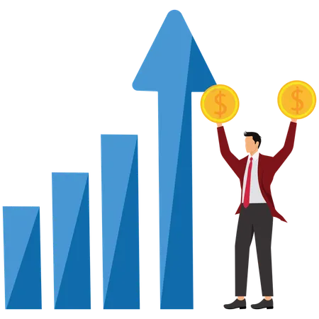 Company growth has led to increased profits and revenues  Illustration