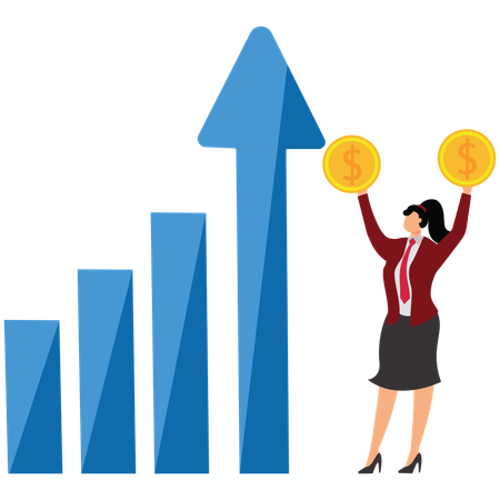 Company growth has led to increased profits and revenues  Illustration
