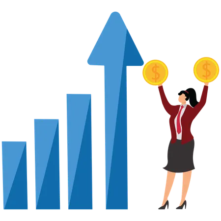 Company growth has led to increased profits and revenues  Illustration