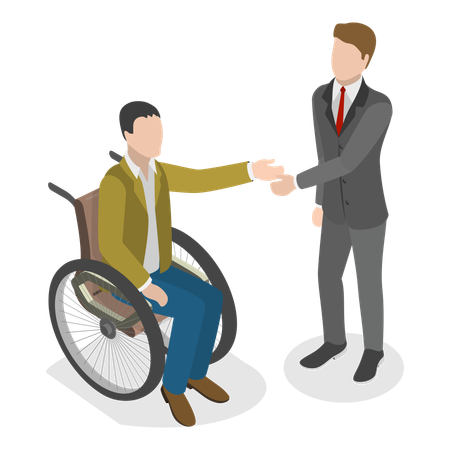 Company hiring disabled people  Illustration