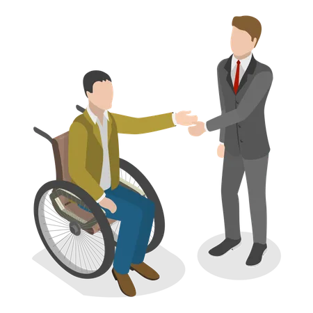 Company hiring disabled people  Illustration