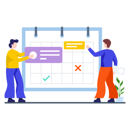Company managers scheduling meetings  Illustration