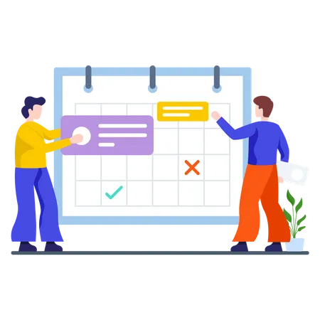 Company managers scheduling meetings  Illustration