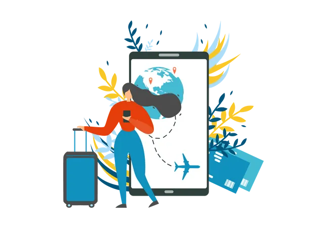 Company Offering Best Trip and Online Mobile Booking Service  Illustration
