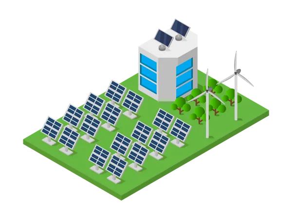 Company producing renewable energy Illustration