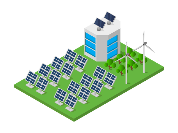 Company producing renewable energy  Illustration