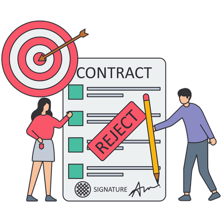 Company signs the contract with his employee  Illustration