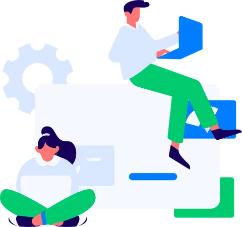 Company uses cloud storage  Illustration