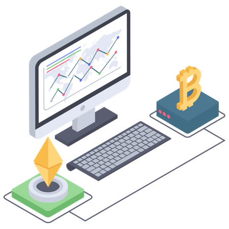 Comparação bitcoin e ethereum  Ilustração