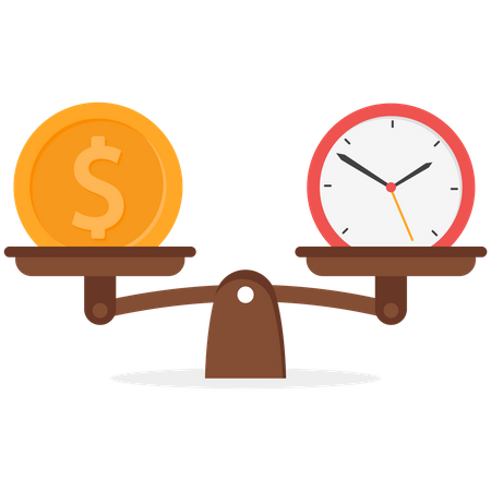 Comparación entre trabajo y tiempo  Ilustración