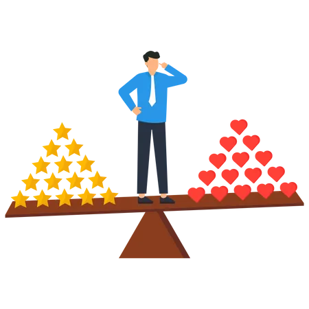 Comparar cantidad con calidad  Illustration