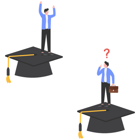 Comparison of graduate winner with failed student  Illustration