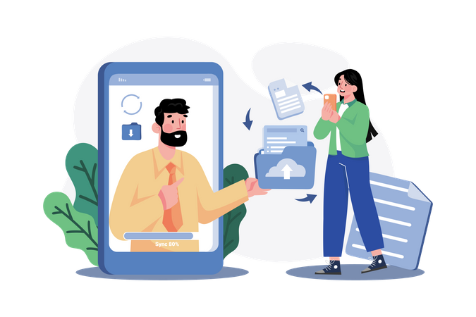 Compartilhamento de arquivos on-line  Ilustração