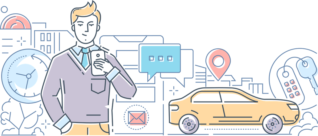 Compartilhamento de carro  Ilustração