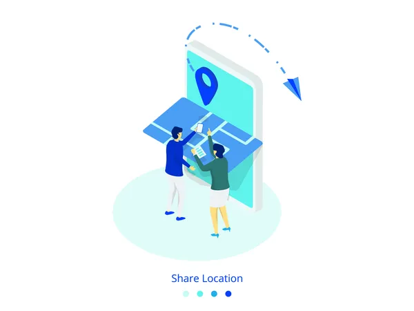 Compartilhar conceito de localização  Ilustração