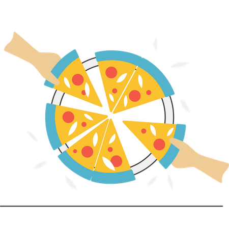 Compartir pizza  Ilustración