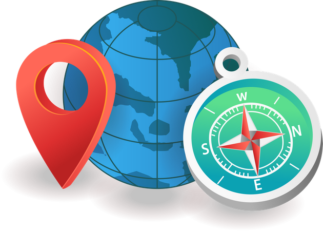Compass to find location  Illustration