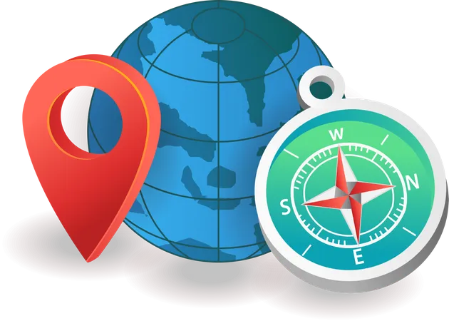 Compass to find location  일러스트레이션