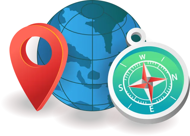 Compass to find location  Illustration