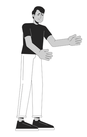 Compassionate man arms out  Illustration