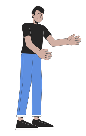 Compassionate man arms out  Illustration