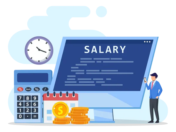 Salary Vector Concept Flat Vector Template Style Suitable For Web Landing Page 일러스트레이션