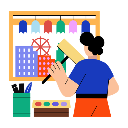Compétence créative démontrée par le designer  Illustration