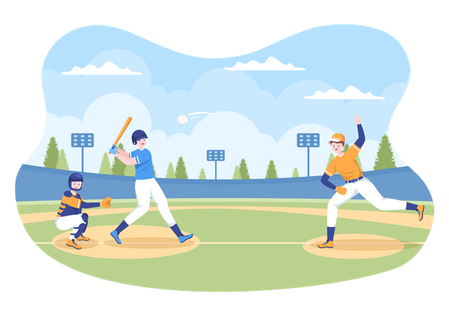Competencia de beisbol  Ilustración