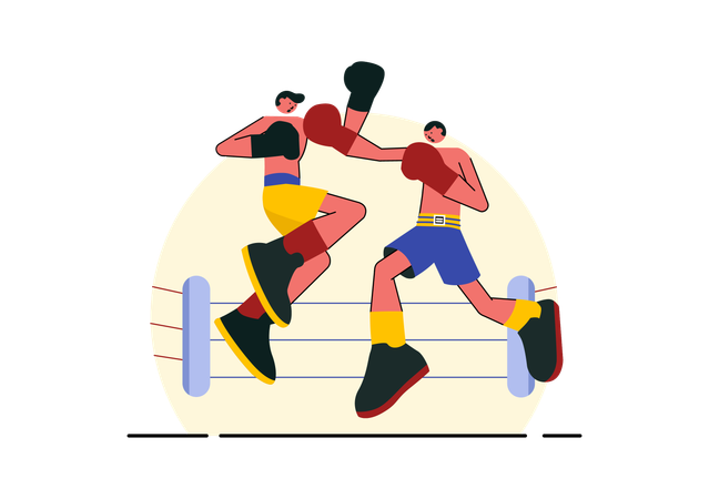 Competição de boxe  Ilustração