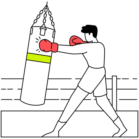 Competição de boxe  Ilustração