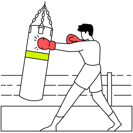 Competição de boxe  Ilustração