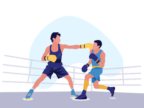 Competição de boxe profissional  Ilustração