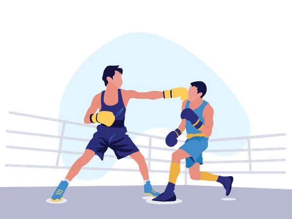 Competição de boxe profissional  Ilustração