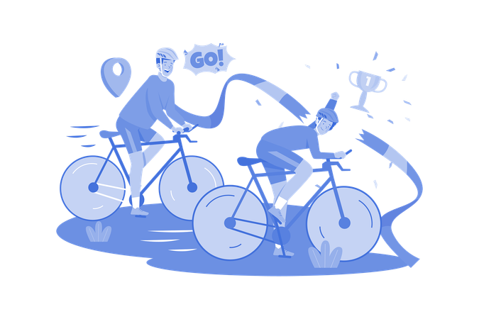 Competição de ciclismo  Ilustração