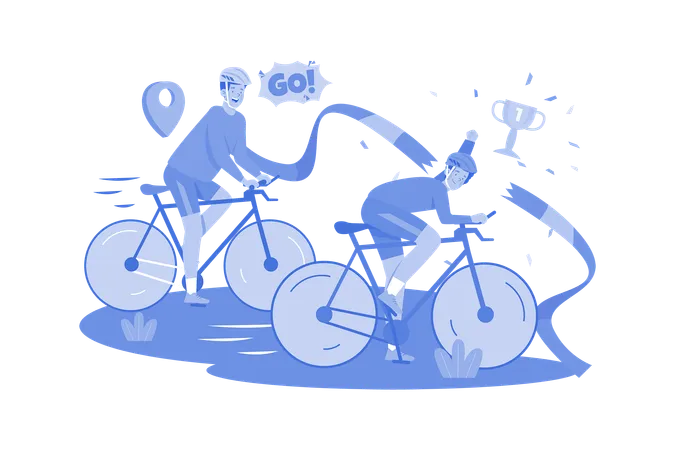 Competição de ciclismo  Ilustração