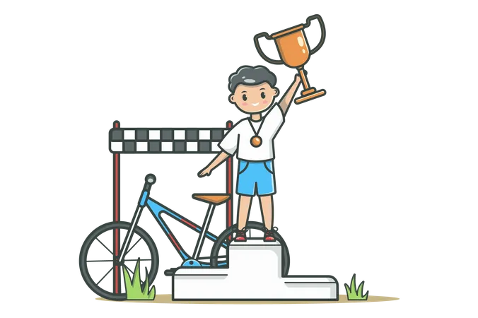 Competição de ciclismo  Ilustração