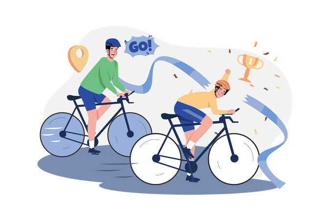 Competição de ciclismo  Ilustração