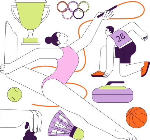 Competição esportiva internacional  Ilustração