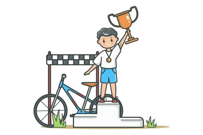 Competición de carreras ciclistas  Ilustración
